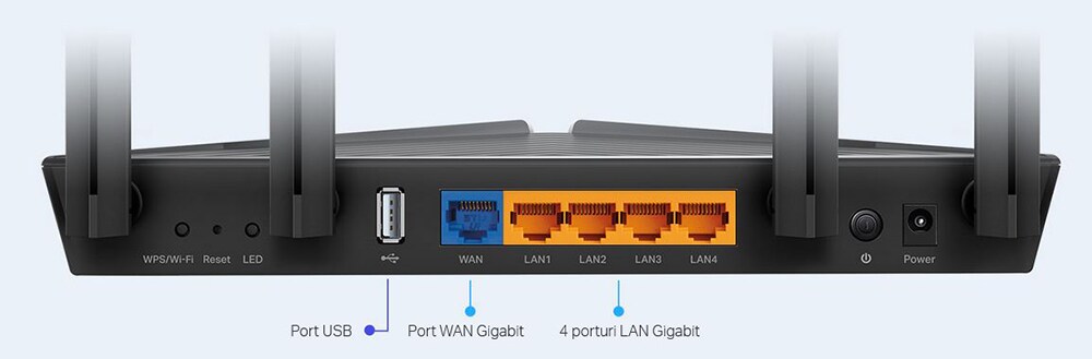 Router Wireless Gigabit TP-LINK Archer AX20, Wi-Fi 6, Dual-Band